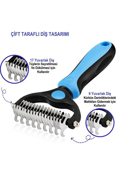 Genel Markalar Kedi Köpek Tarağı Tüy Topak Açıcı Çift Taraflı Metal Dişli Evcil Hayvan Bakım Fırçası Tarağ
