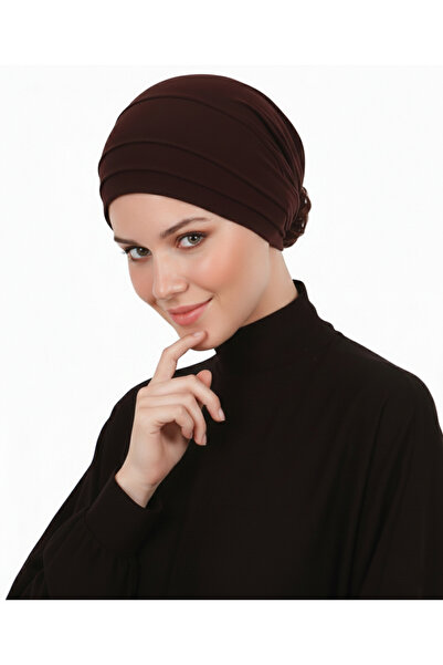 elysianfidan Καφέ έτοιμο τουρμπάν με οργάντζα στην πλάτη και τριαντάφυλλα, ια...