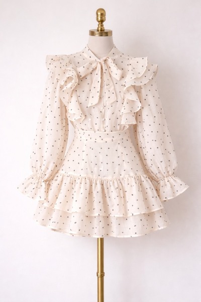 Feya Studio Compleu camasa cu fusta pantalon din bumbac si in