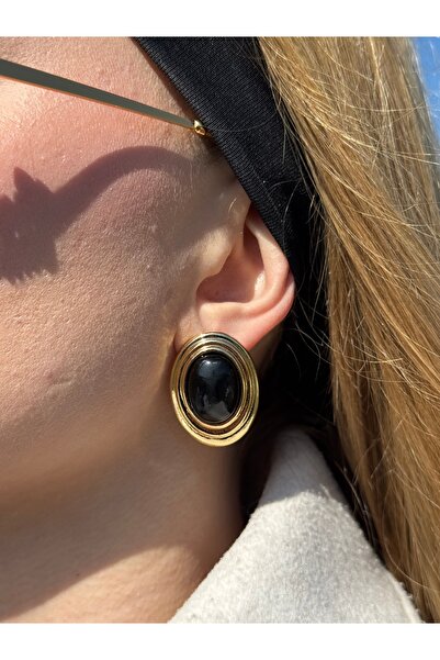 Charmist أقراط ديرا سوداء من الفولاذ