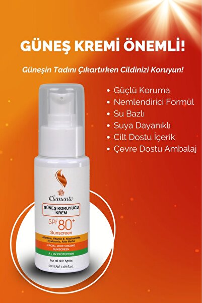 Clemente Güneş Kremi 80 SPF (su bazlı)