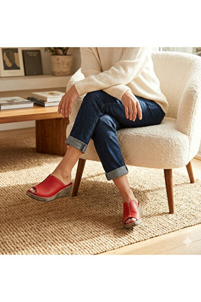 Mira Deri جلد طبيعي 5.5 سم كعب عريض شبشب نسائي لتقويم العظام VIGNOT