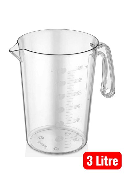 Kartell 3 Litre Polipropilen Plastik Kulplu Beher-ölçü Kabı-karaf-maşrapa (30...