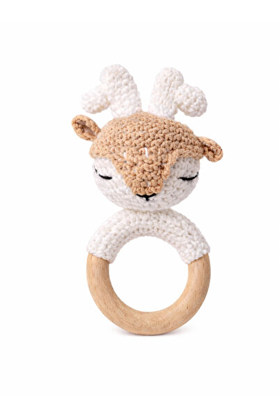 OEM Jucărie Croșetată Caprioara Cadou Bebeluși – Inel de Dentiție din Lemn & ...
