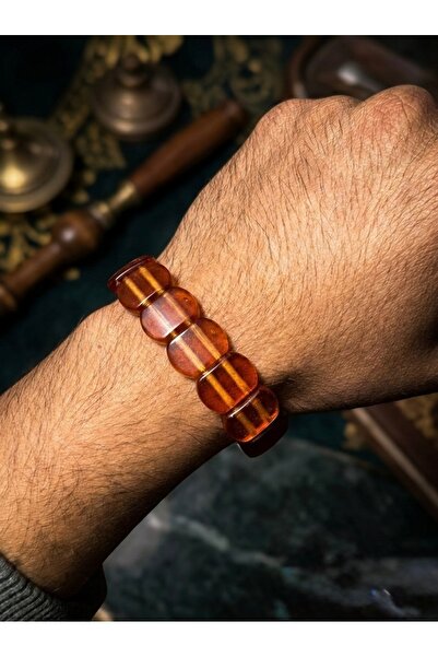 Meneva Aksesuar Turuncu Beyrut Kehribar Bileklik