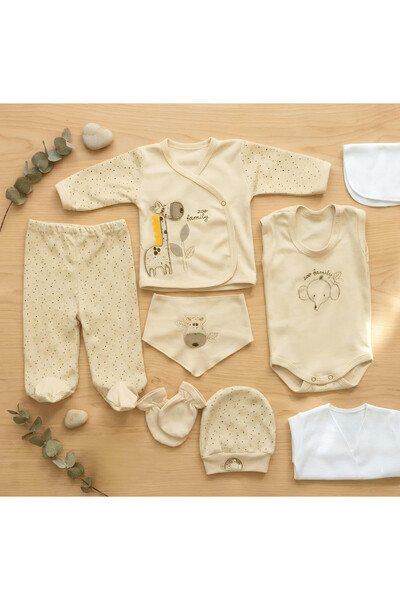Nexvora 8-Piece Organic Luxury Zebra Patterned Newborn Hospital Discharge Set...