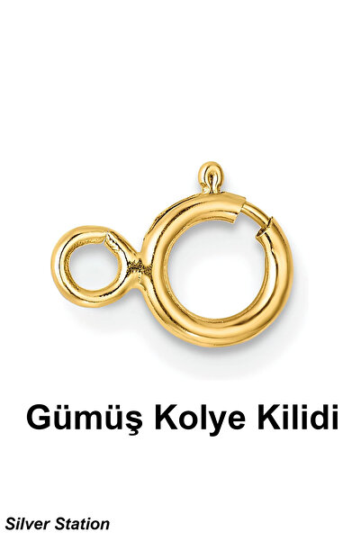 Silver Station 925 Ayar Gümüş Altın Renk Kolye Kilidi, Bileklik Kilidi, Kilit...