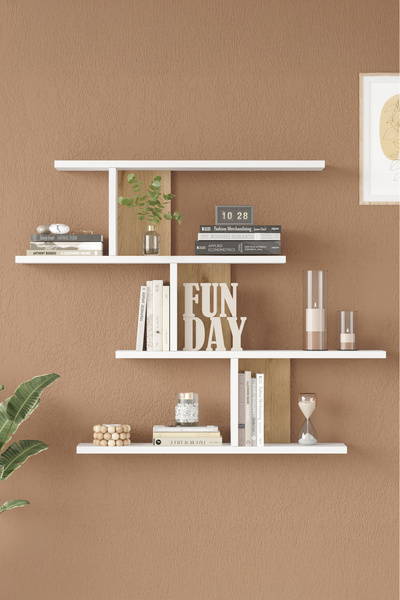 Yurudesign Shelf 24 Duvar Rafı Sepet-Beyaz WL24-SW