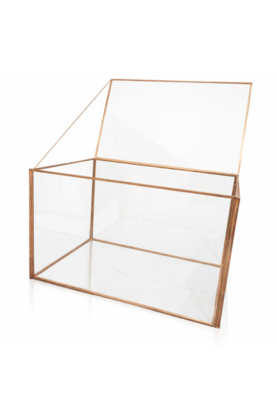 GÜVEN Cam Bakır Rose Söz Nişan Fanusu Sandık Bohça Damat Kalın Cam