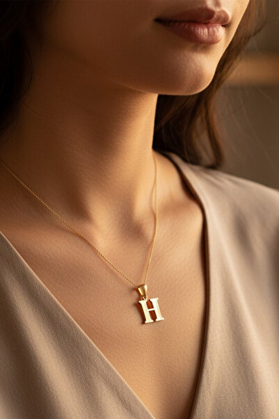 XUPING JEWELRY قلادة على شكل حرف H مسطحة من ستايل إنسي/كسوبينج للمجوهرات