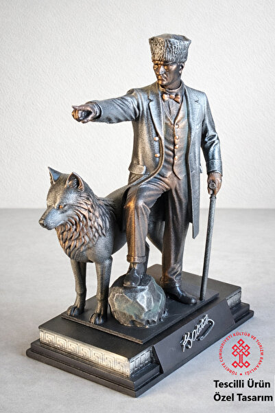 AF SANART Atatürk Hedef İleri Orjinal işçilik Dekoratif Biblo Heykel