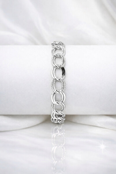 Crc Bijuteri سوار نسائي من طراز سامانيولو باللون الفضي