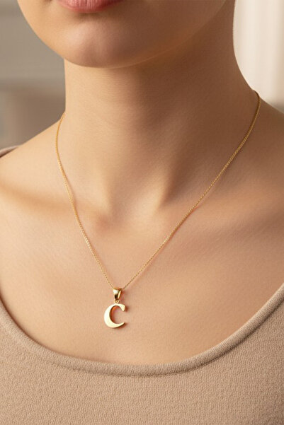 XUPING JEWELRY قلادة على شكل حرف C من STYLE PEARL/XUPING JEWELRY بدون أحجار ك...