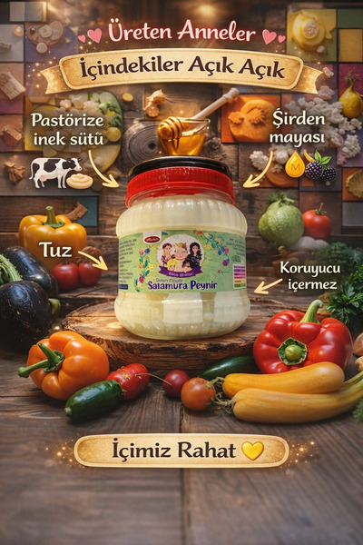 ÜRETEN ANNELER Salamura Peyniri 1 Kg(şirden Mayalı )