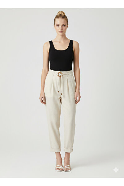 MEGOMEL Lace up High Waist Pants