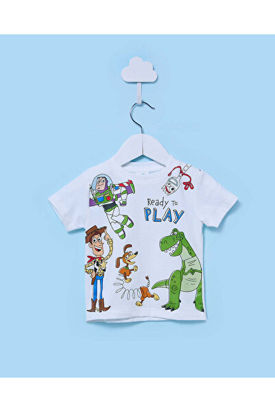 REDTAG Infant Boys White Toy Story Printed T Shirt