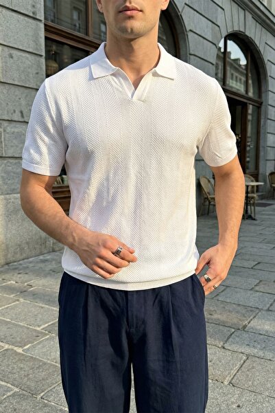 Livio Ferri تي شيرت تريكو منسوج بأكمام قصيرة وياقة بولو للرجال من تشابا بقصة ...
