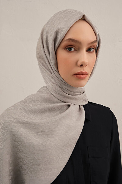 Armine Lyocell Shawl - Double a Logo Pattern - Aly5-23 - Silver