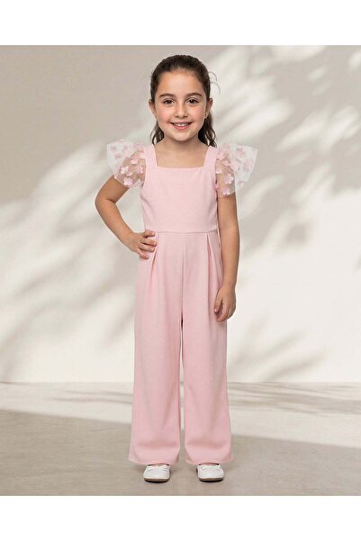 REDTAG جمبسوت بناتي وردي اللون دانتيل بزهور ثلاثية الأبعاد