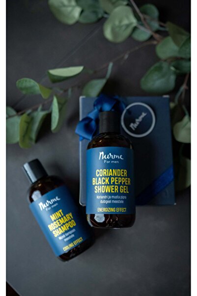 nurme cosmetics علبة هدايا للعناية بالشعر والجسم للرجال - جل استحمام وشامبو ط...