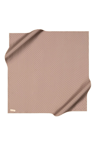 Pierre Cardin Light Brown 90X90 Silk Crepe Satin Scarf