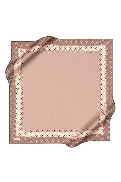 Pierre Cardin Brown 90X90 Silk Crepe Satin Scarf