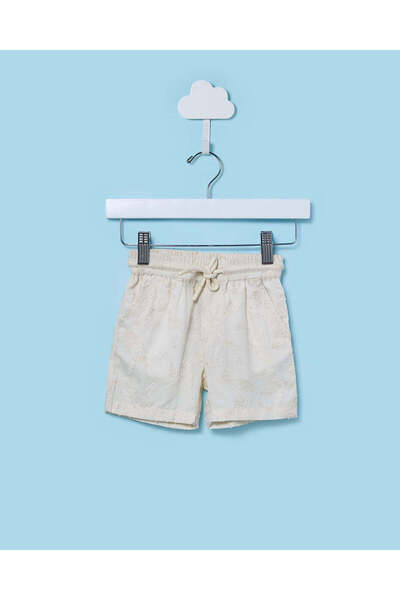 REDTAG Infant Boys Beige Jacquard Shorts