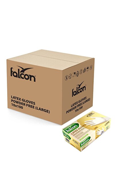 Falcon Latex Gloves Pack Of 10 (L)-1000 PCS