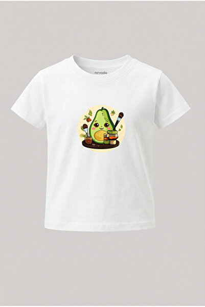 nirvoda Детска тениска с принт на авокадо Детска тениска