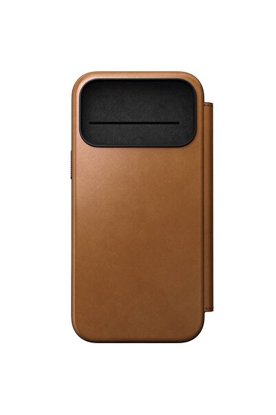 Nomad Modern Leather Folio Case with Card Slot for iPhone 17 Pro Max - Brown