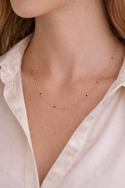 Sacce Scarves&Accessories Pullu Detaylı Zincir Kolye – 14 K Gold 55 cm Minima...