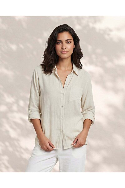 REDTAG Women Ivory Plain Casual Blouse