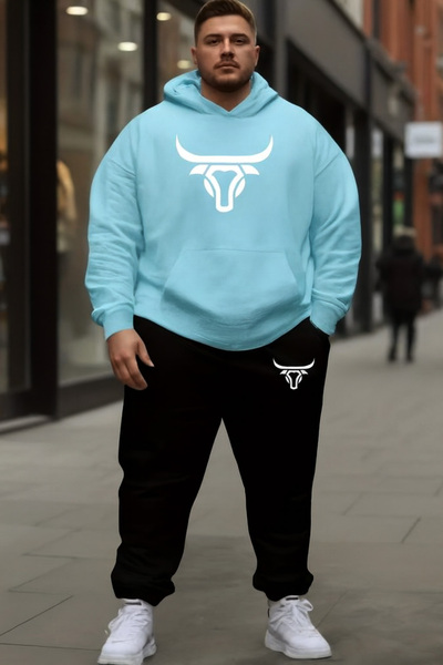 Flaubert Falubert-Men's Printed Jhu Large Size Sweatahirt -Sweatpants 2-Piece...