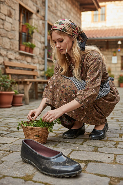 İYİSİNDEN SHOES Kadın lastik ayakkabı Klasik kadın mest ayakkabı bahçe iş tar...