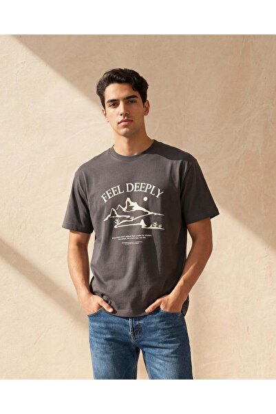 REDTAG تيشيرت رجالي أخضر قماش إنترلوك