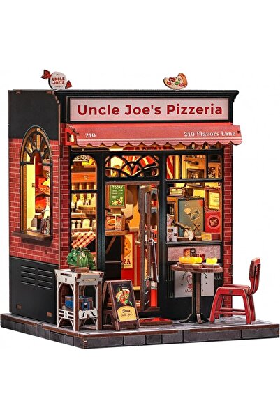 CUTEBEE 3D Puzzle, DIY Mini House, Uncle Joe's Pizzeria, Cutebee, 236 pieces
