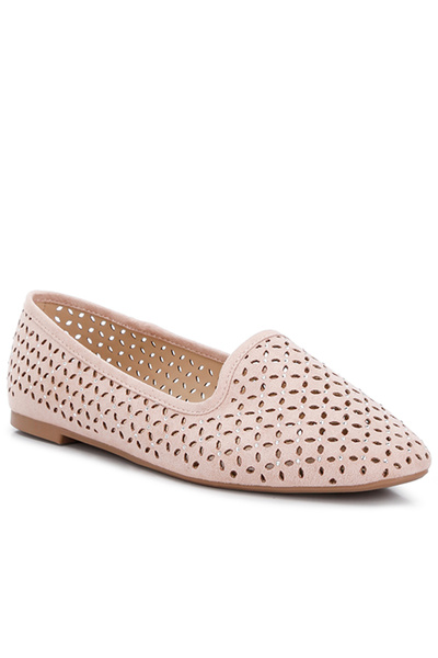 london Rag Women's Perforated Ballerinas in Pink