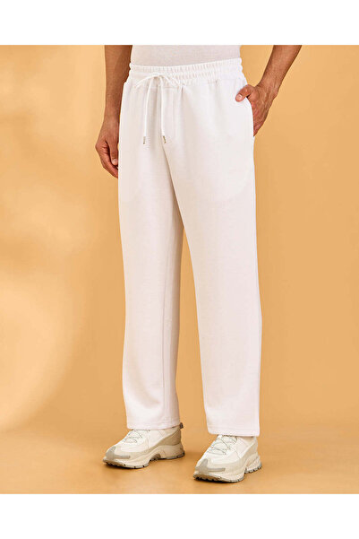 REDTAG Men White Plain Track Pants