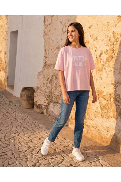 REDTAG Senior Girls Pink Printed T-Shirt