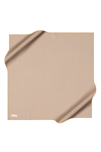 Pierre Cardin Gray 90X90 Silk Crepe Satin Scarf