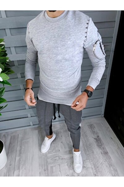 Gosse Men's Gray Slim Fit Long Sleeve Shirt