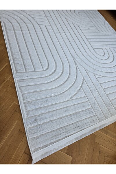 ANUTYA HOME Krem Bambu Yumuşak Sık Dokuma Özel Kesim Salon Koridor Oturma Oda...