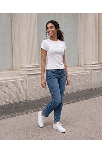 REDTAG Women White Printed T-Shirt
