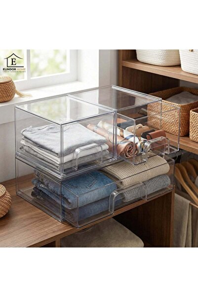 Elindor Set of 3 Elindor® Plastic Organizer Boxes, Storage and Organization B...