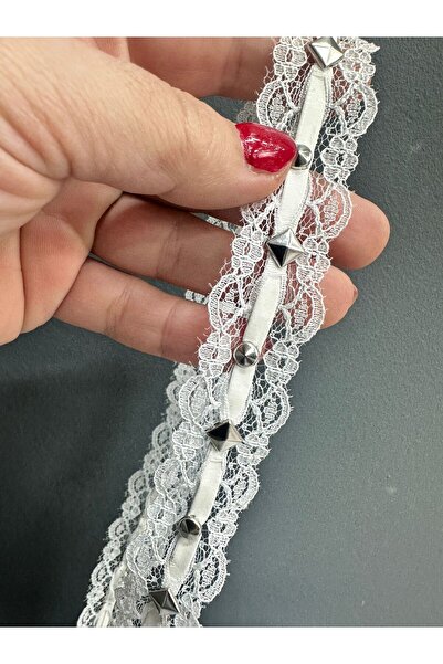 Gönülden Tasarım Bandă decorativă albă din oțel cu șireturi, accesoriu pentru...