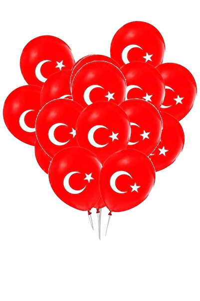 BALON DİYARI 20 Pcs Ataturk Turkish Flag Balloon Premium Latex