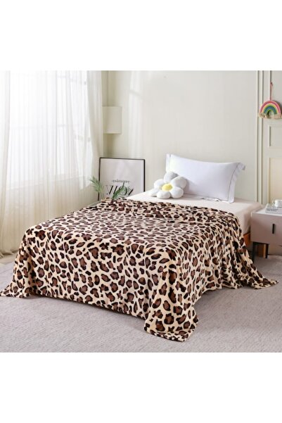 OEM Printed Cocolino Blanket 200x230 cm, Brown with Animal Print