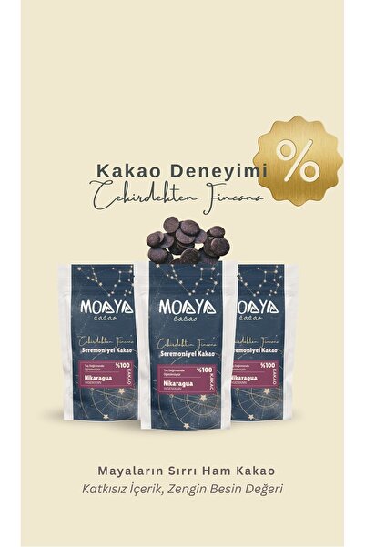 Moaya Cacao Moaya 3’lü Kakao Koleksiyonu İçilebilir Ham Kakao, Seremoniyel Kakao