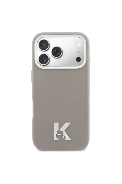 Karl Lagerfeld Karl Head Logo MagSafe Case for iPhone 17 Pro Max, Grey