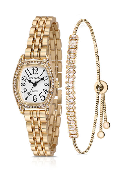 Polo Air Vintage Numerated Women's Wristwatch with Zircon Stone Baguette Brac...